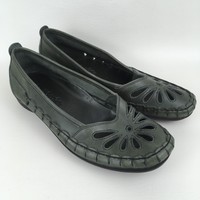 Ladies Green Leather Slip On Shoes By Padders Size Uk 5 Ladies Green Leather Slip On Shoes By Padders Size Uk 5