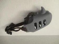 Dog Muzzle - Silicone - Small Breed Dogs - Adjustable Head Strap - Grey - Small