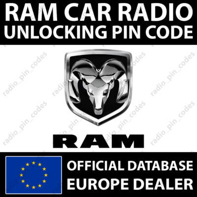 RAM RADIO PIN CODE UNLOCK 1500 2500 3500 4500 5500 PROMASTER FOR ALL MODELS
