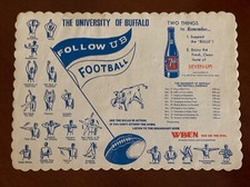 Vintage 1960 Buffalo Bulls Jones Milk Placemat UB Football Schedule
