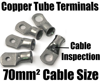 70mm² Kabel Kupferrohr Klemmen Batterie Schweißen Lötfahne Ring Crimpösen