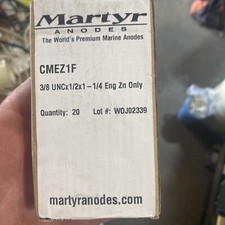 10 Martyr CMEZ1F, Engine Anode 3/8 UNC X 1/2 X 1-1/4 , Zinc Alloy