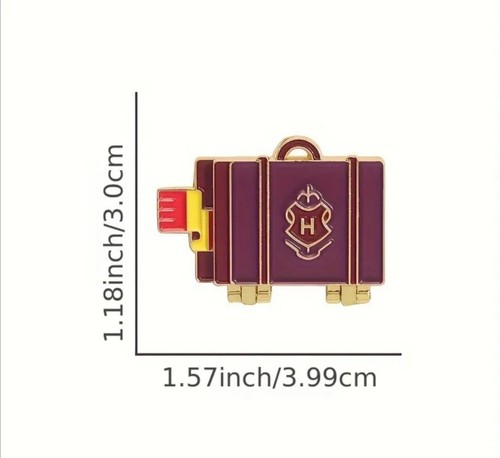 Harry Potter Theme Hogwarts Folding Suitcase Hat/Lapel Pin Brooch - Picture 5 of 5