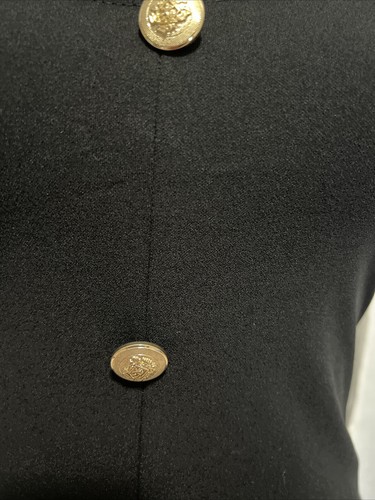 Abito tubino nero senza maniche Boohoo taglia 6 Petite nuovo con etichette con bottoni oro - Foto 5 di 10