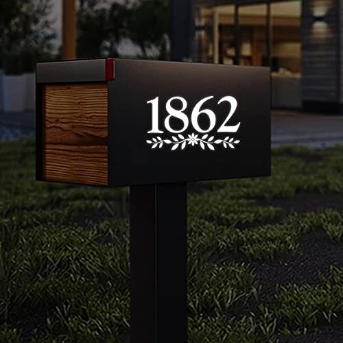 Reflective Mailbox Numbers - 4 Sets 0-9 Black Vinyl Address Stickers