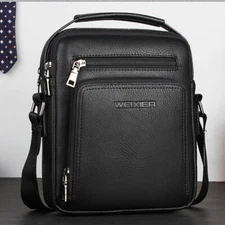 Men's Business Leather Shoulder/Messenger Bag 8" Handbag bag Outdoor Sport Bag D