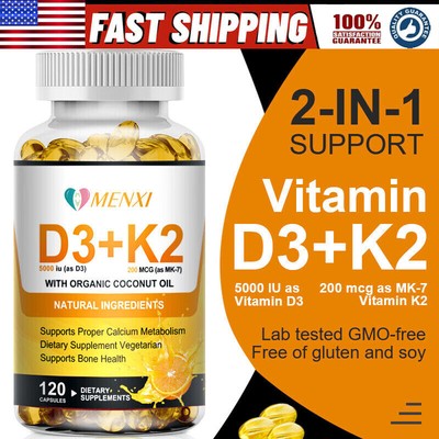 Vitamin K2(MK7) D3 Vitamin Supplement , Boost Immunity&Heart Health 5000IU 1-4pc