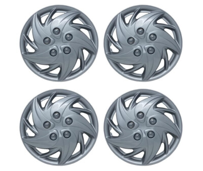 Universal 955 Silver Style Hub Cap Wheel Snap On Cover ABS 14 Inch- Set of 4