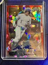 John Rhodes 2021 Leaf Metal Draft 1990 Leaf Autographs #LA-JR1 Red Crystals /2
