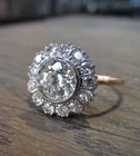 Art Deco Vintage 3.30Ct Lab Created Diamond Engagement Ring 14K 2-Tone Gold FN