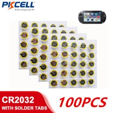 100PC CR2032 CR 2032 NES SNES Save Battery 3V with Solder Tabs for CMOS Calendar