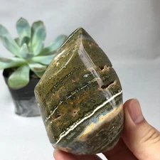262g TOP MADAGASCAR NATURAL OCEAN JASPER QUARTZ CRYSTAL Freeform The torch g6634