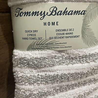Tommy Bahama Island Retreat 2-Piece Blue Cotton Hand Towel Set