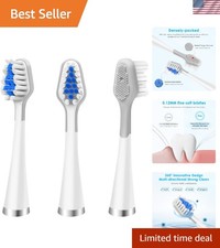 Individual Pack of 3 Waterpik Toothbrush Replacement Heads with Silicone Design