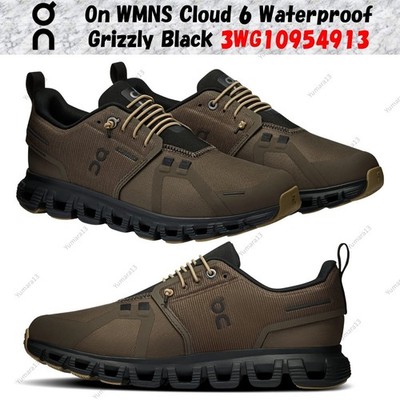 On WMNS Cloud 6 Waterproof Grizzly Black 3WG10954913 Women's Size