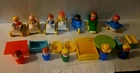 Vintage Fisher Price Little people, furniture, ride ons, and people (19 pieces)