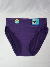 Vintage Extra Soft Vanity Fair Light Luxe Hi-Cut 9/2XL Deep Mulberry Panty NWT