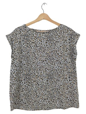 Mint Velvet Damen T-Shirt Leopardenmuster Gr. M Grau Animal-Print