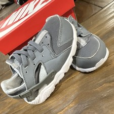 Nike Huarache Run Gray White Unisex Kids Athletic Sneakers