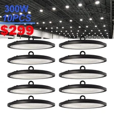 10 Pack 300W UFO LED High Bay Lights Industrial Commercial Warehouse Garage Shop