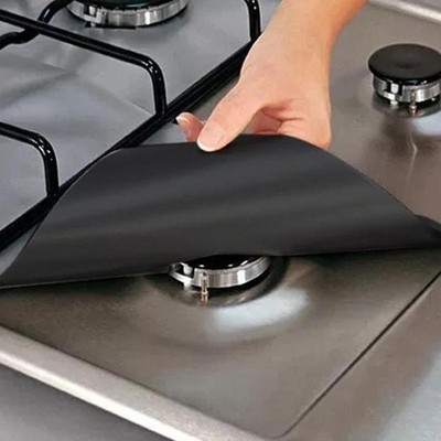 4pcs Gas Stove Protectors Reusable Burner Covers Kitchen Gas Stove Mats