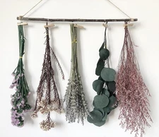DongArts Natural Dried Flower Rack, Dried Flower Wall Hanging for Boho Farmho...