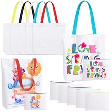 10 Pcs Sublimation Tote Bags Bulk, 5 Sublimation Blanks Canvas Tote Bags  5 ...