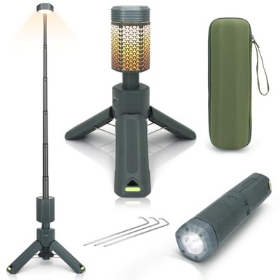 Telescopic Camping Lights,Portable Camping Lantern with Storage Light Gray