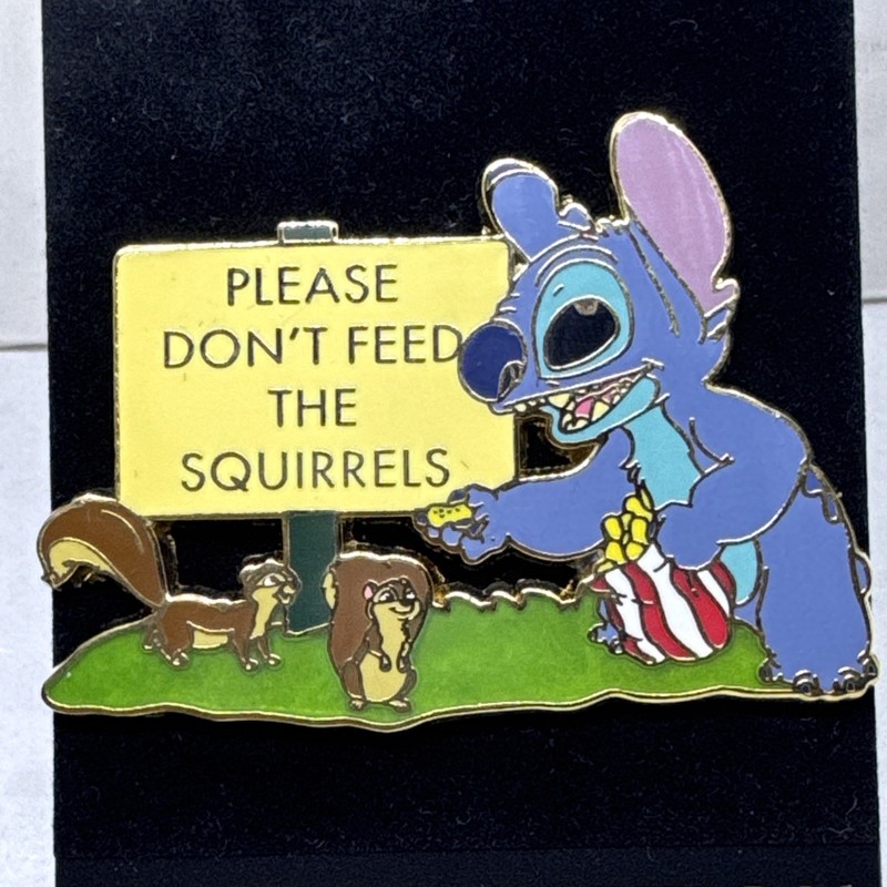 Disney Employee Center- Please Don't Feed the Squirrels- Stitch LE 300 Pin 67376