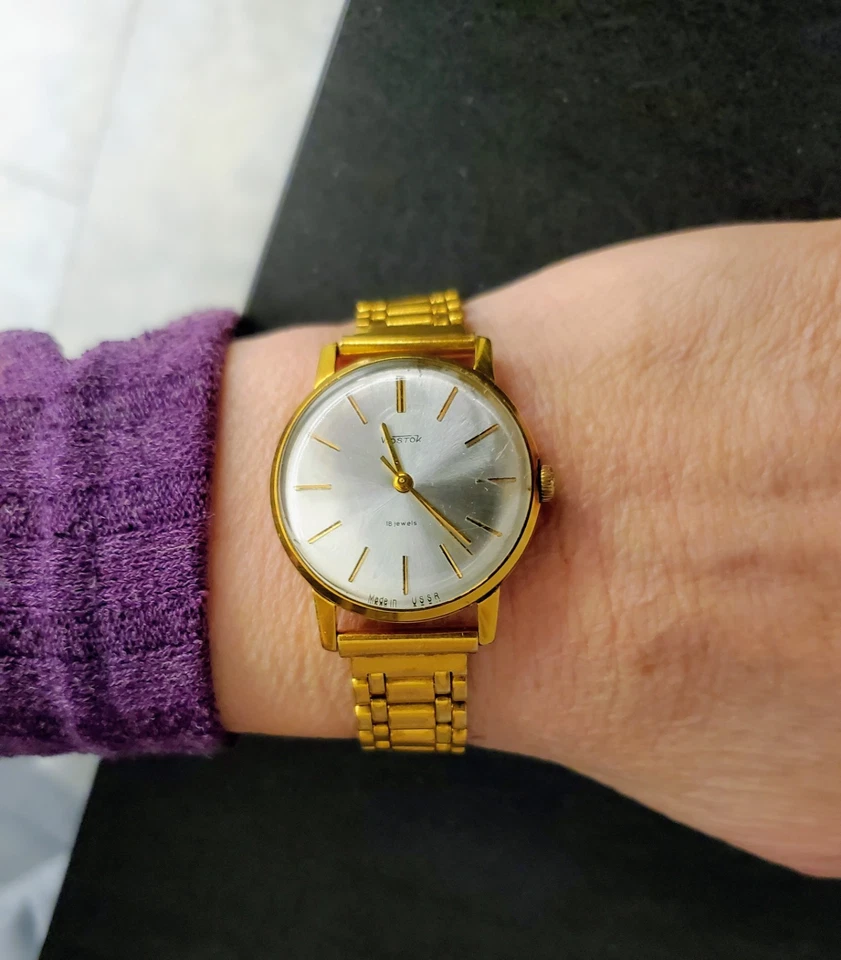 Wostok Handaufzug 18 Jewels 2209 Made in USSR vergoldet - Bild 3 von 4