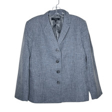 Collections by Le Suit Gray Long Sleeve Blazer Size 18 3 Buttons Collared