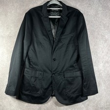 Express Blazer Mens Medium Black Two-Button Notch Lapel Office Business Formal