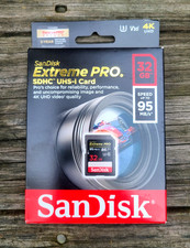 SanDisk 32GB 32G Extreme PRO SD SDHC SDXC Card 95MB/s Class 10 UHS-1 U3 Memory