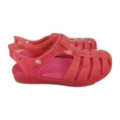 Crocs Fisherman Jelly Sandals Isabella Pink & Red Toddler 12 