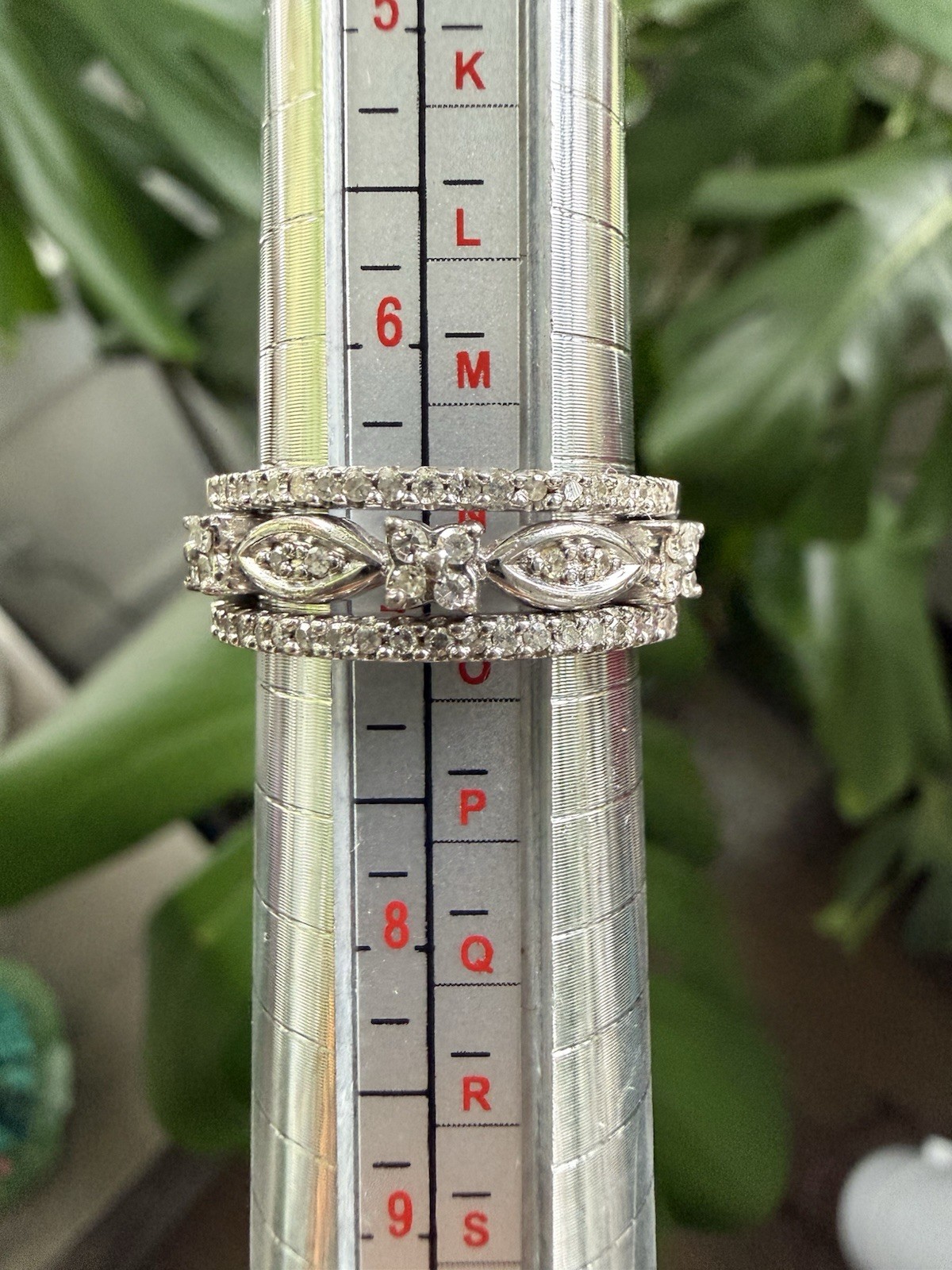 Sterling silver Read Diamond Stackable Ring Set S… - image 1