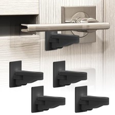4 Pack Childproof Door Lever Lock, Baby Proof Door Handle Lock, Compact Black
