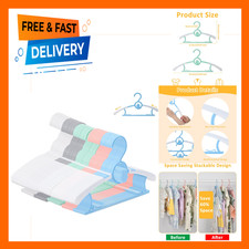 50 Pack Kids Plastic Hangers Adjustable 11-14 Inches Multicolor Non-Slip Space