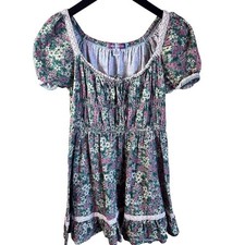 Urban Outfitters Womens Crocheted Cottagecore Fairy Cinched Dress Size Medium
