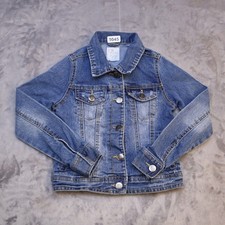 The Childrens Place Jean Jacket Girl Medium 7/8 Casual Preppy Outdoors Button Up