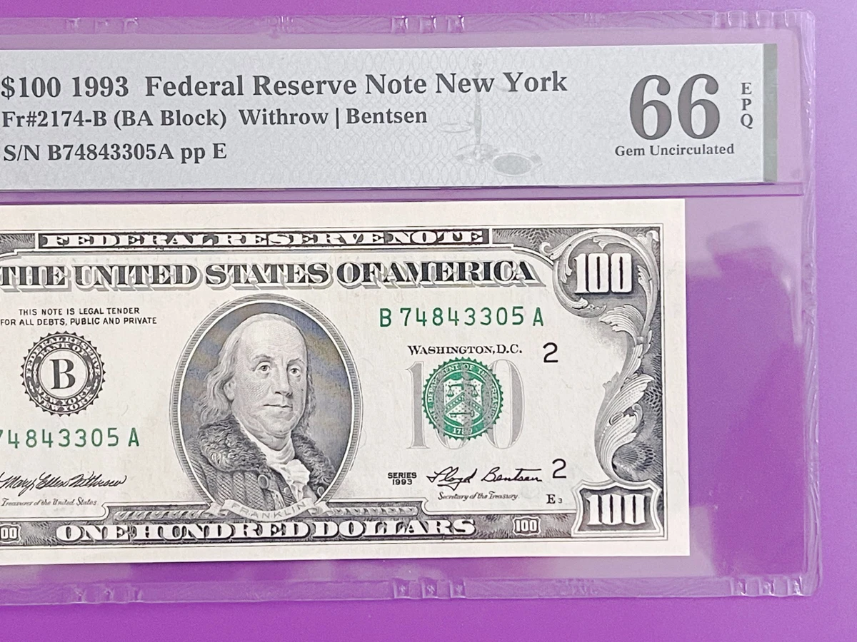 1993 $100 US Federal Reserve Small Notes for sale | eBay