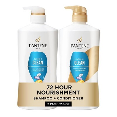 Pantene Shampoo & Conditioner Set, Classic Clean - Pro-V Nutrients for Dry, Colo