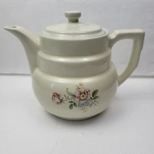 Halls Enterprise Aluminum Co Drip-O-Lator Coffee Tea Pot Ceramic Floral Vtg 40s