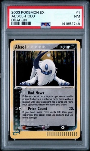 2003 Pokemon EX Dragon Absol Holo PSA 7 #1/97 Low Pop