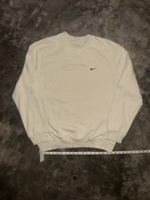 Vintage Nike Men s Mini Swoosh Crewneck Sweatshirt Size L White NICE