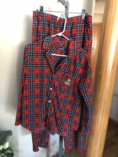 Women's Ralph Lauren Plaid Pajama Set size M EUC Initials written on materialtag