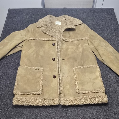 #ad Fingerhut Vintage 1970#x27;s Rancher Style Jacket Coat Faux Suede Sherpa Made in USA $60.50