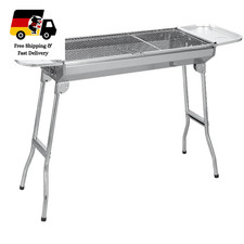 SunJas Holzkohlegrill Klappgrill Edelstahl 74x33,5x71,5 cm mit 2 Rosten …