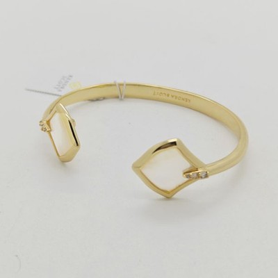 New Kendra Scott Joelle Gold Cuff Bracelet in Ivory Shell