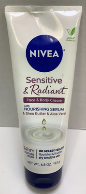 Nivea Sensitive & Radiant Face & Body Cream, 6.8oz  FREE SHIPPING 