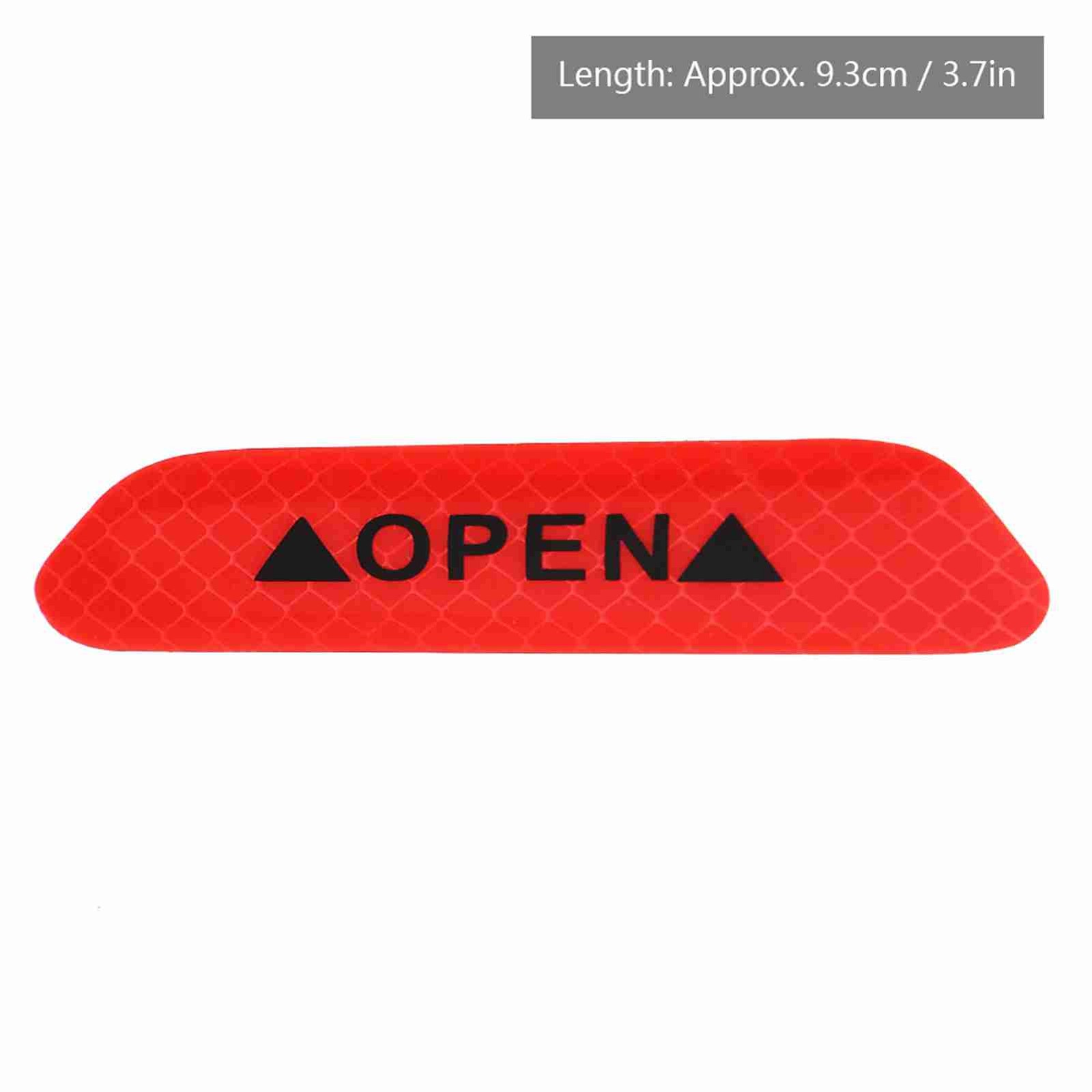 4Pcs Self Adhesive Car Door Reflective Warning Decal Safety Strip Stickers Sign
